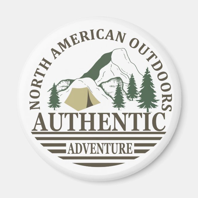 north american outdoors adventure authentic magnet (Front)