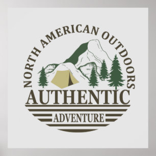 north american outdoors adventure authentic poster
