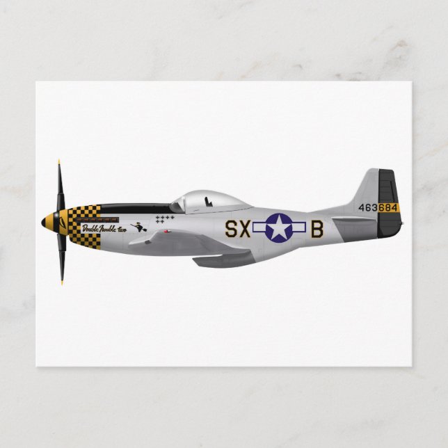 North American P-51D Mustang "Double Trouble Two" Postcard (Front)