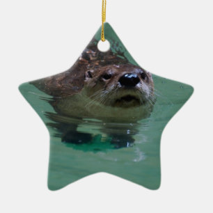 North American River Otter Ceramic Ornament