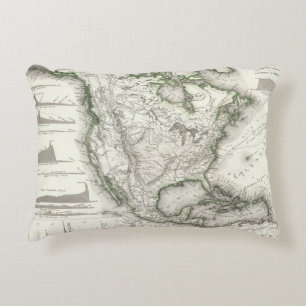 North American Rivers and Mountains Decorative Cushion