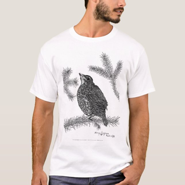 North American Robin Pen and Ink T-Shirt (Front)
