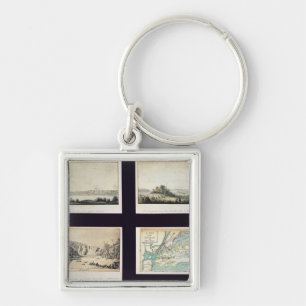 North American Scenes and a map of New York Key Ring