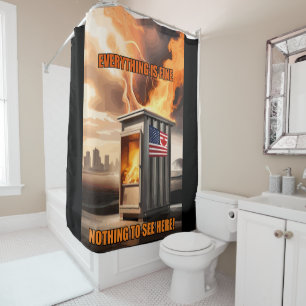 North American Unity: Going Up in Smoke Shower Curtain