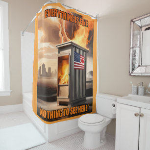North American Unity: Going Up in Smoke Shower Curtain
