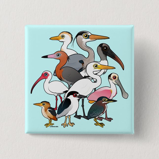 North American Waders 15 Cm Square Badge (Front)