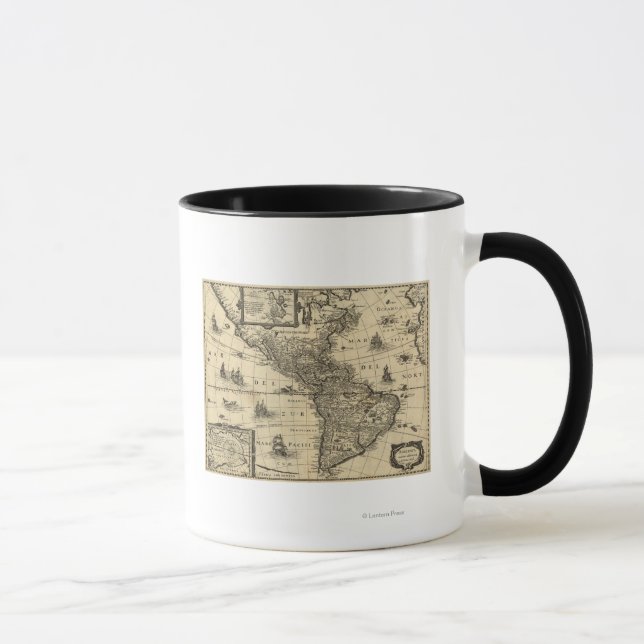 North and South America - Panoramic Map Mug (Right)