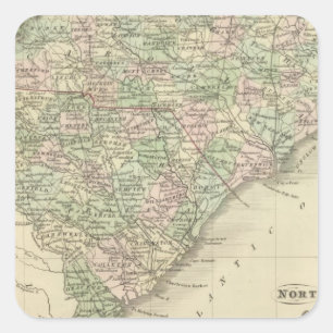 North and South Carolina 3 Square Sticker