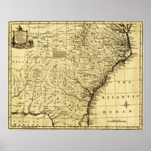 North and South Carolina & Georgia - Panoramic Poster
