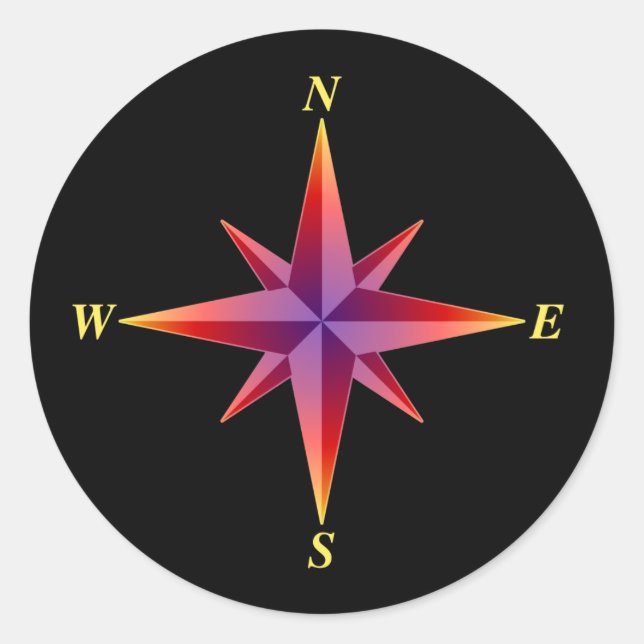 North Arrow Classic Round Sticker (Front)