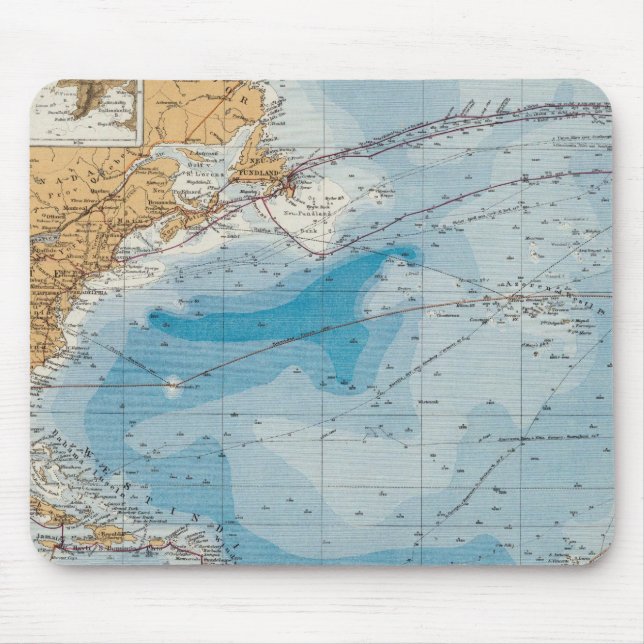 North Atlantic Ocean Map Mouse Pad (Front)