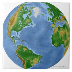 North Atlantic Vegetation Map Ceramic Tile