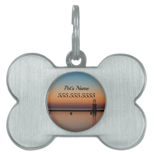 North Ave Lighthouse Sunrise Pet ID Tag (Front)