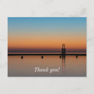 North Ave Lighthouse Sunrise Thank You Postcard