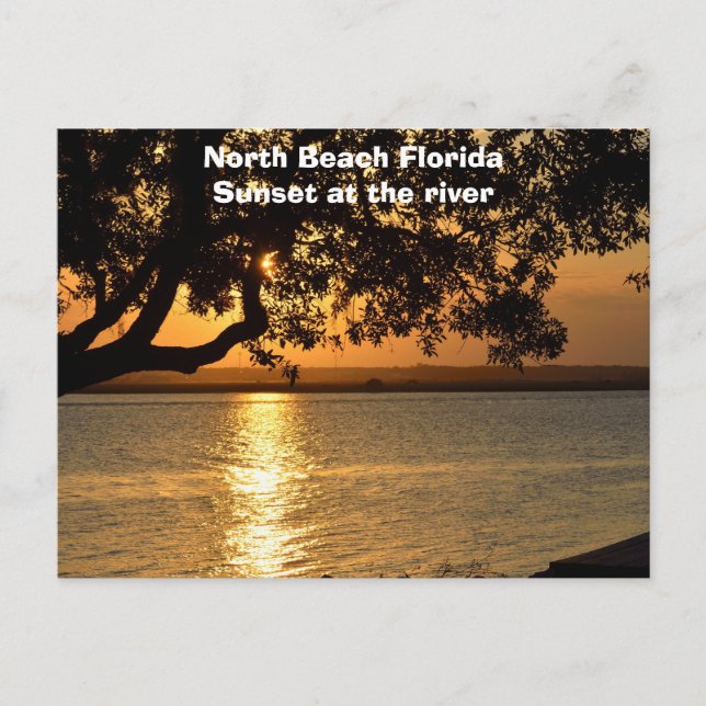 North Beach, Florida Sunset Holiday Postcard (Front)