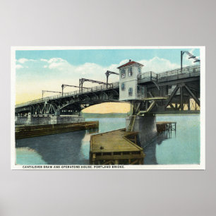 North Bridge Connecting Lewiston and Auburn Poster