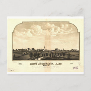 North Bridgewater, Massachusetts in 1844 Postcard