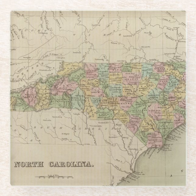 North Carolina 5 Glass Coaster (Front)