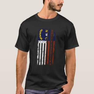 North Carolina American Flag Home State of North C T-Shirt