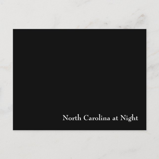 North Carolina at Night Postcard (Front)