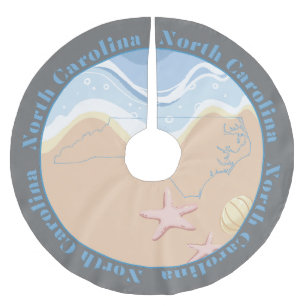 North Carolina Beaches Brushed Polyester Tree Skirt