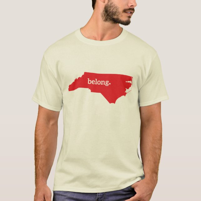 North Carolina Belong State Map T-Shirt (Front)
