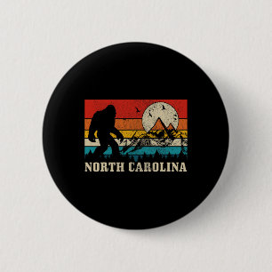 North Carolina Bigfoot Vintage Mountains Hiking Ca 6 Cm Round Badge