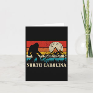 North Carolina Bigfoot Vintage Mountains Hiking Ca Card