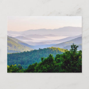 north carolina blue ridge barkway mountains postcard