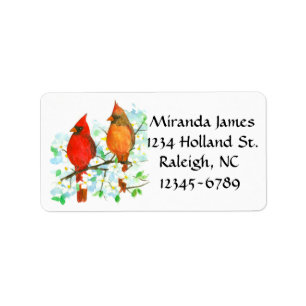 North Carolina Cardinals Return Address Label