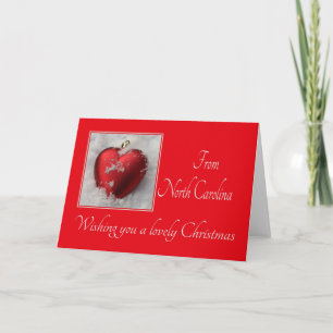 North Carolina  Christmas Card, state specific Holiday Card
