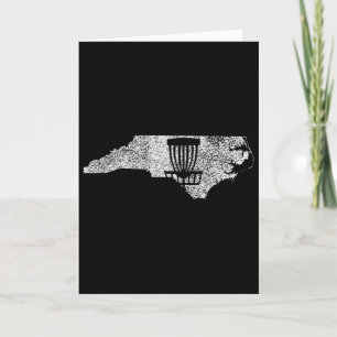 North Carolina Disc Golf State With Basket Distres Card