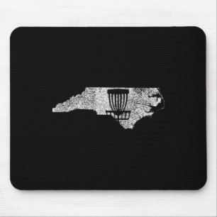North Carolina Disc Golf State With Basket Distres Mouse Pad