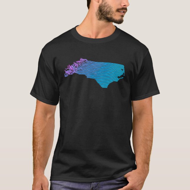 North Carolina Division  Topography Elevation Map  T-Shirt (Front)