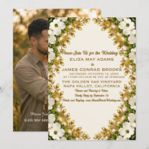 North Carolina Dogwood Photo Wedding Invitation