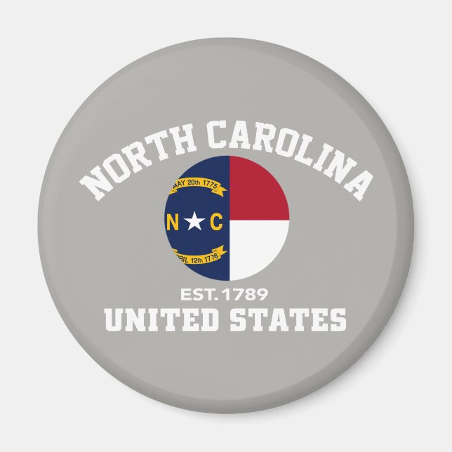 North Carolina Est 1789 USA State Independence Day Magnet (Front)