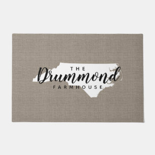 North Carolina Family Monogram State Doormat