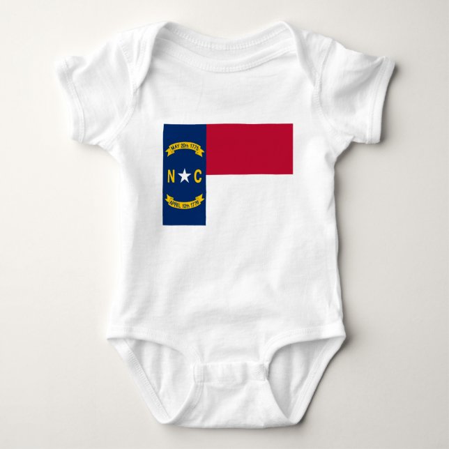 North Carolina Flag Baby Bodysuit (Front)