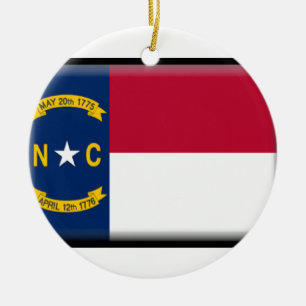 North Carolina Flag Ceramic Tree Decoration