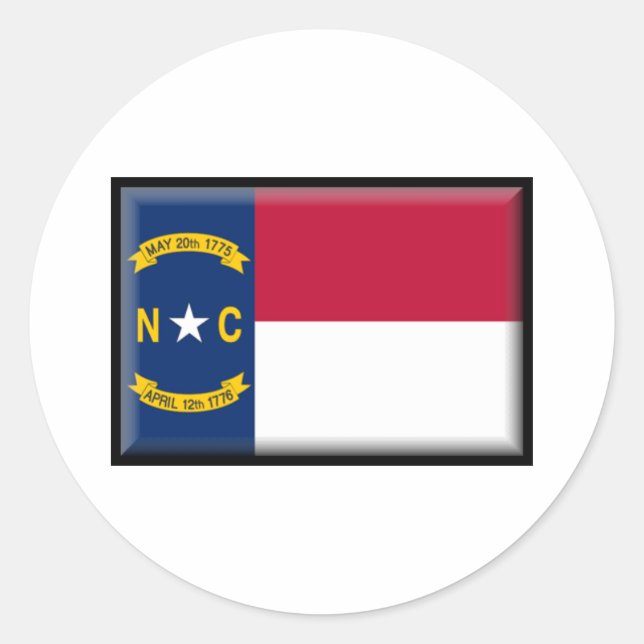 North Carolina Flag Classic Round Sticker (Front)
