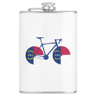 North Carolina Flag Cycling Hip Flask