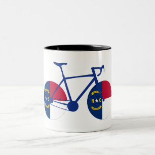 North Carolina Flag Cycling Two-Tone Coffee Mug