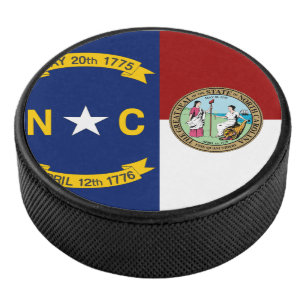 North Carolina flag Hockey Puck