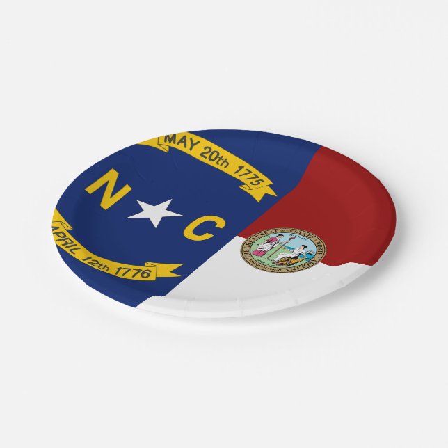 North Carolina flag Paper Plate (Angled)