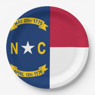 North Carolina Flag Paper Plate