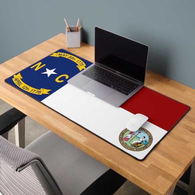 North Carolina flag-Seal Desk Mat (Office 2)