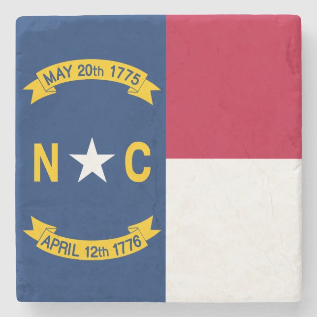 North Carolina Flag Stone Coaster (Front)