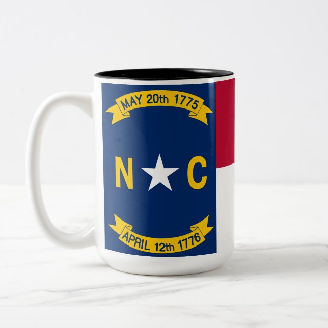 North Carolina Flag Two-Tone Coffee Mug (Left)