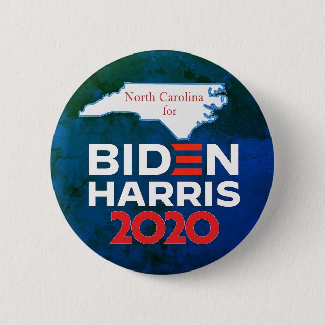 North Carolina for Biden Harris 2020 6 Cm Round Badge (Front)