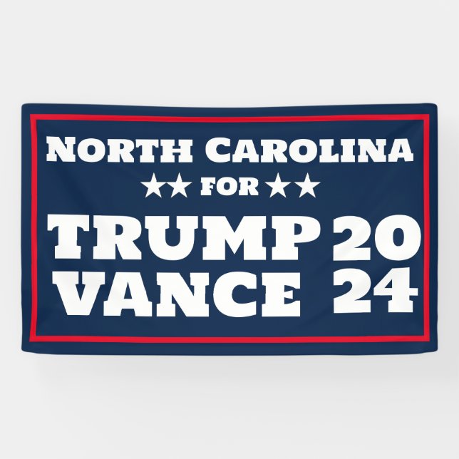 North Carolina for Trump Vance 2024 Banner (Horizontal)